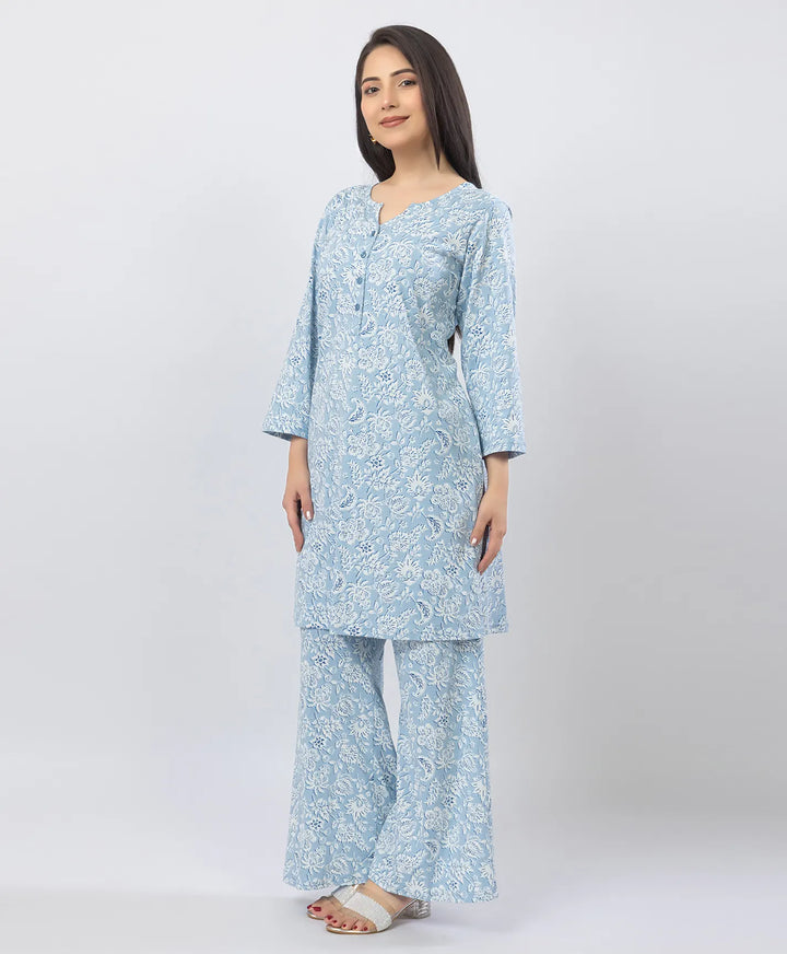Elegant Printed Kurta & Plazzo Ensemble