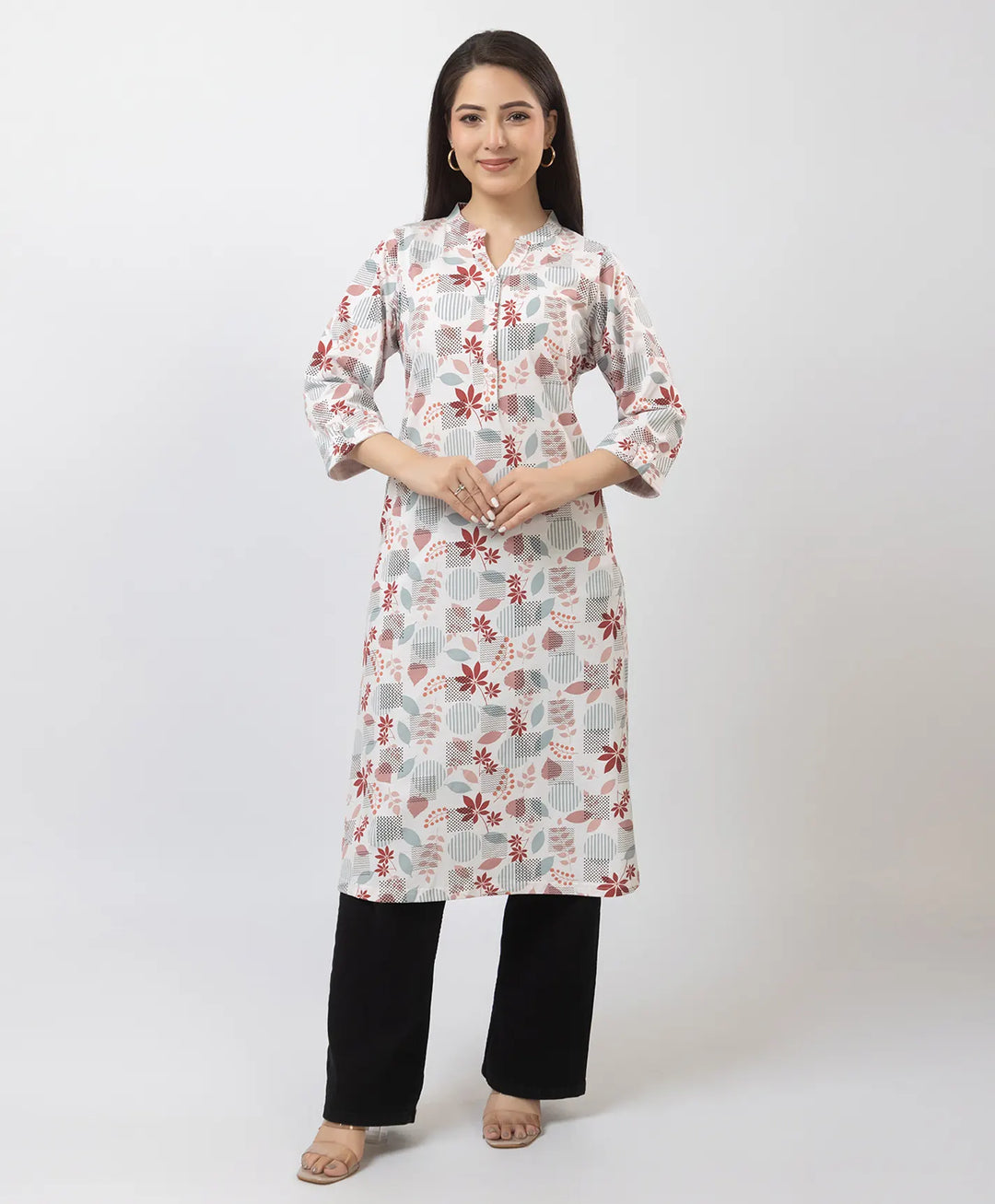 Elegant Printed Straight Fit Long Kurti
