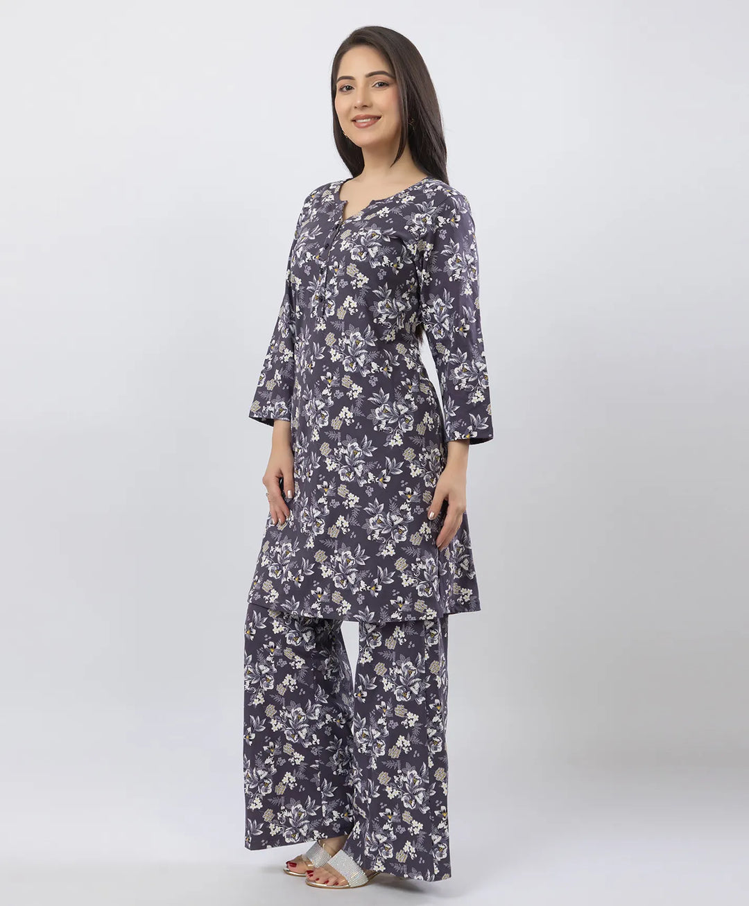 Elegant Printed Kurta & Plazzo Ensemble