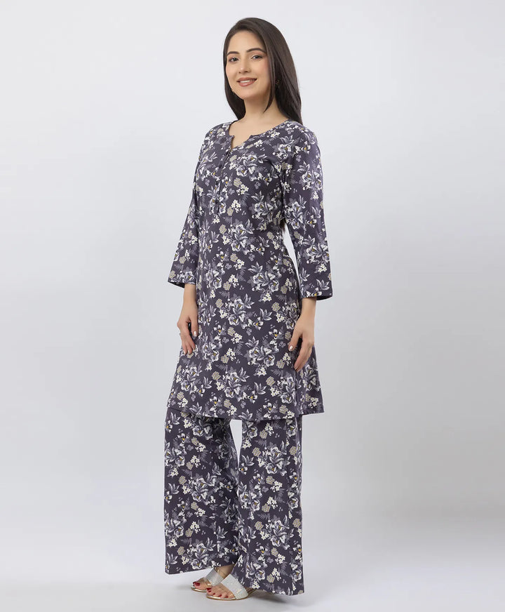 Elegant Printed Kurta & Plazzo Ensemble
