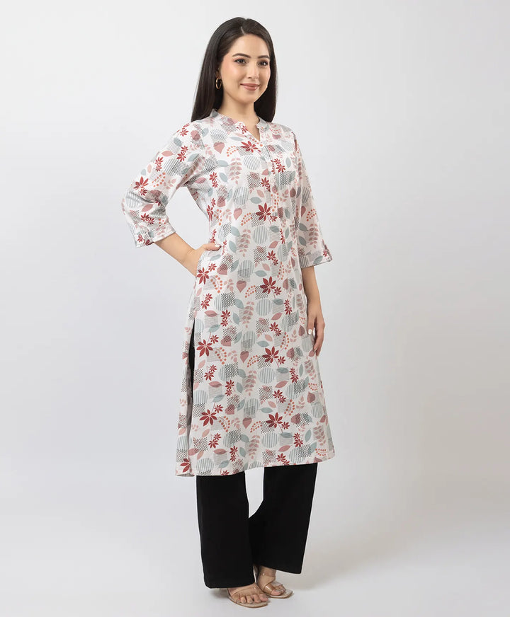 Elegant Printed Straight Fit Long Kurti
