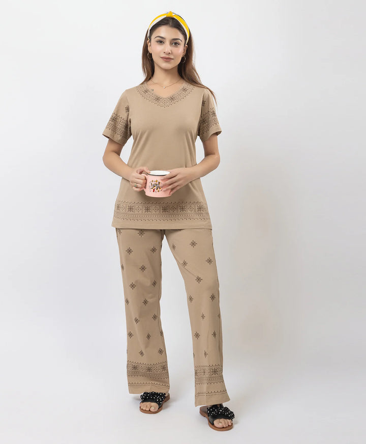 Relaxed Fit Printed Night Suit
