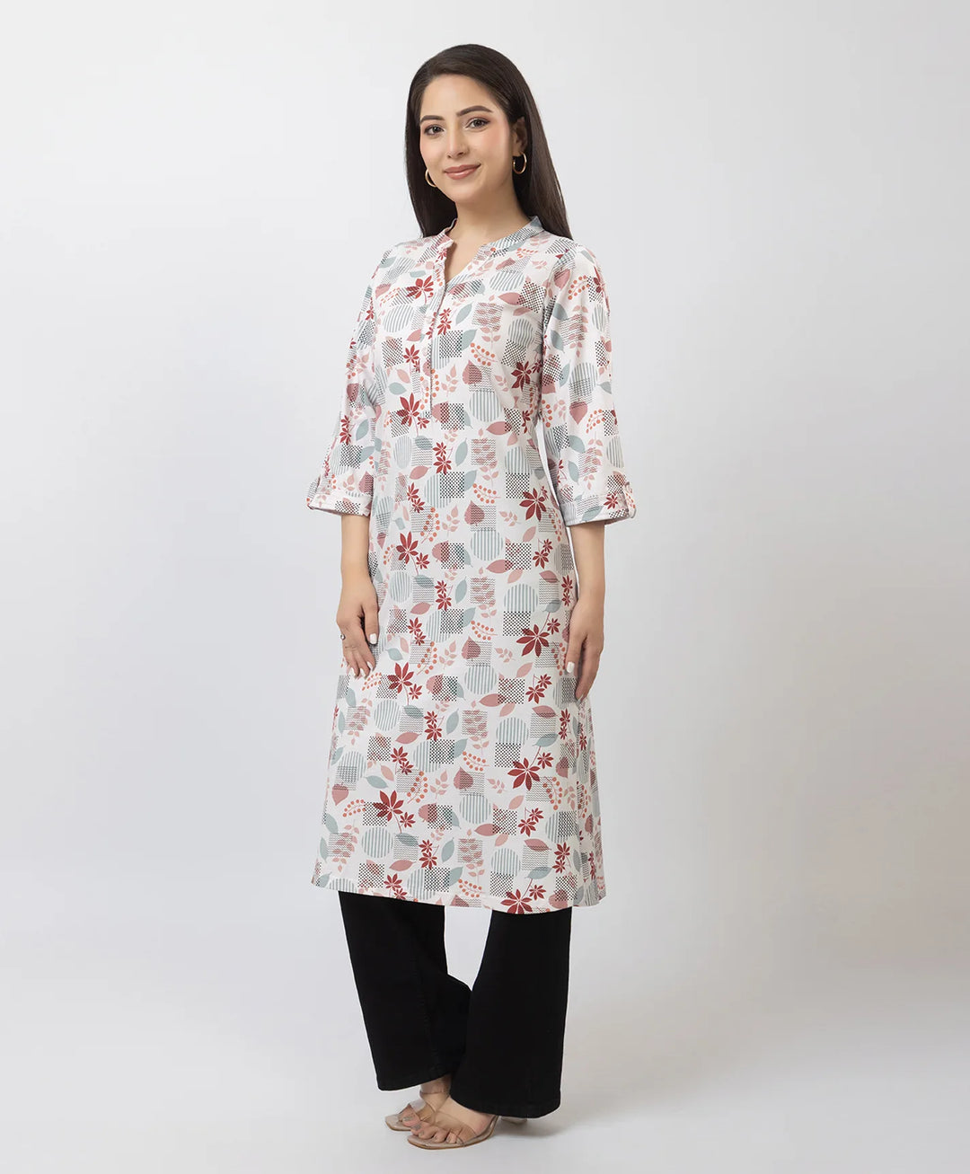 Elegant Printed Straight Fit Long Kurti