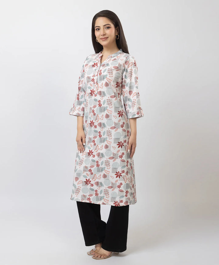 Elegant Printed Straight Fit Long Kurti