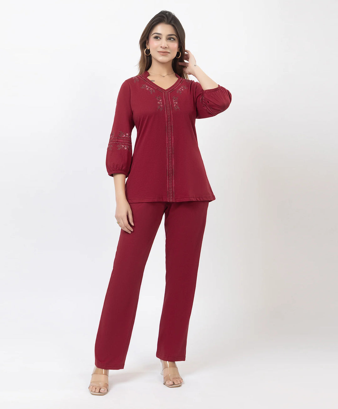Modern Embroidered Relaxed Co-Ord Set
