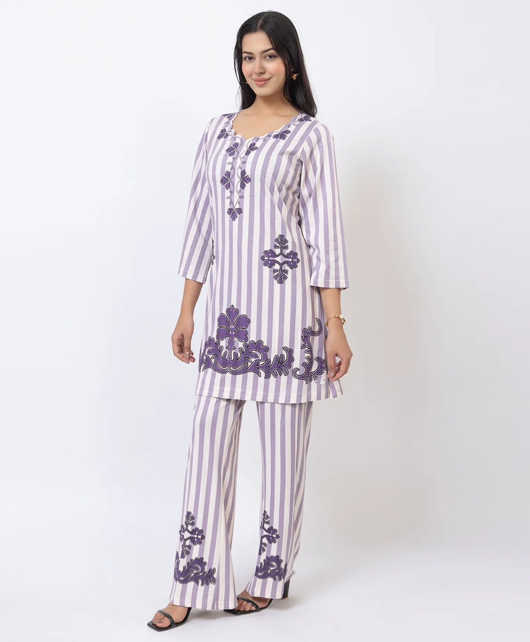 Premium Cutwork Detail Printed Kurta Set