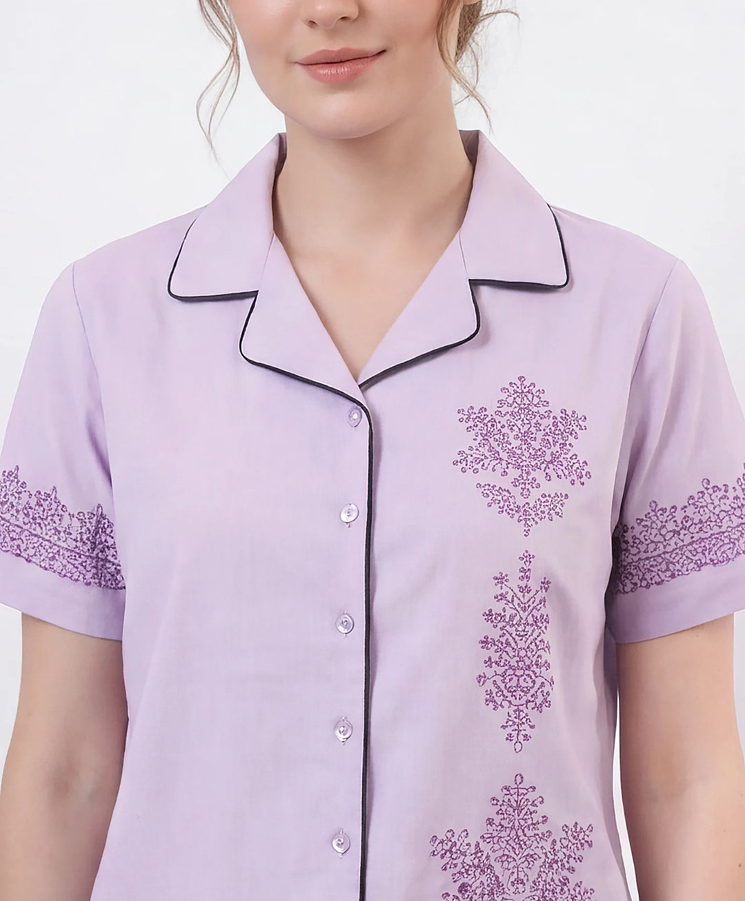 Soft Touch Front Open Night Suit