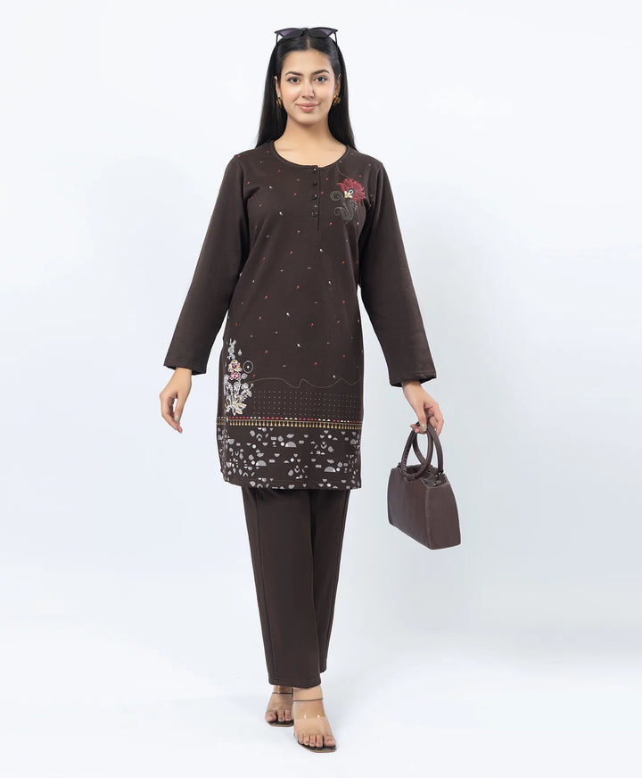 Full Sleeve Open Placket Kurta with Straight Fit Pants