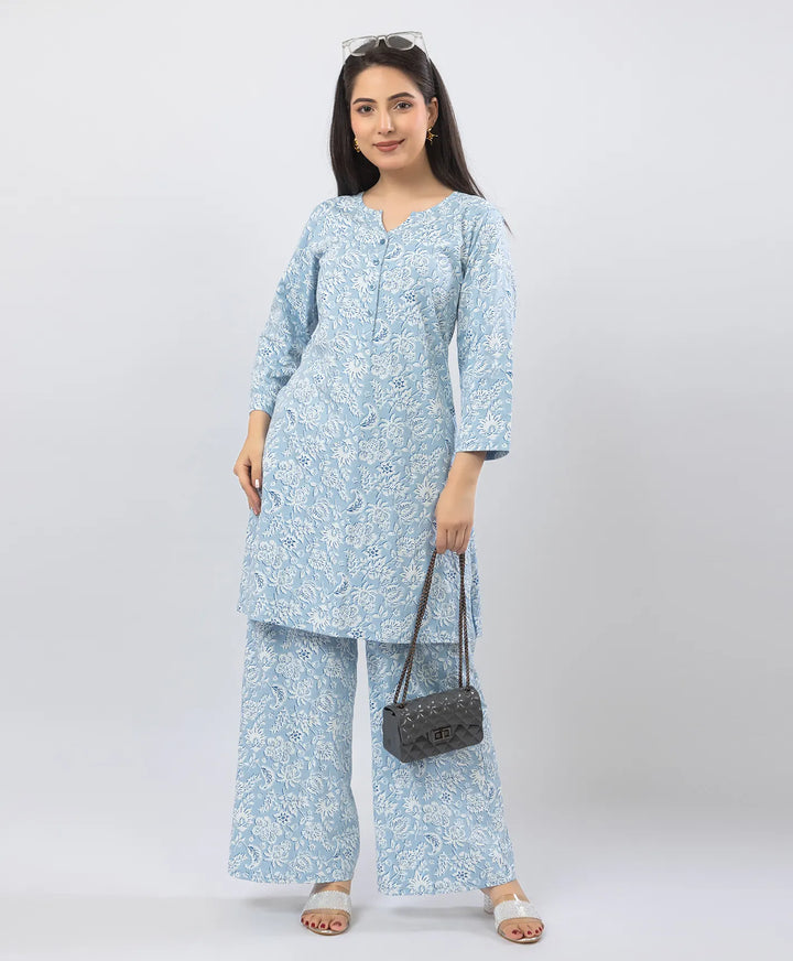Elegant Printed Kurta & Plazzo Ensemble