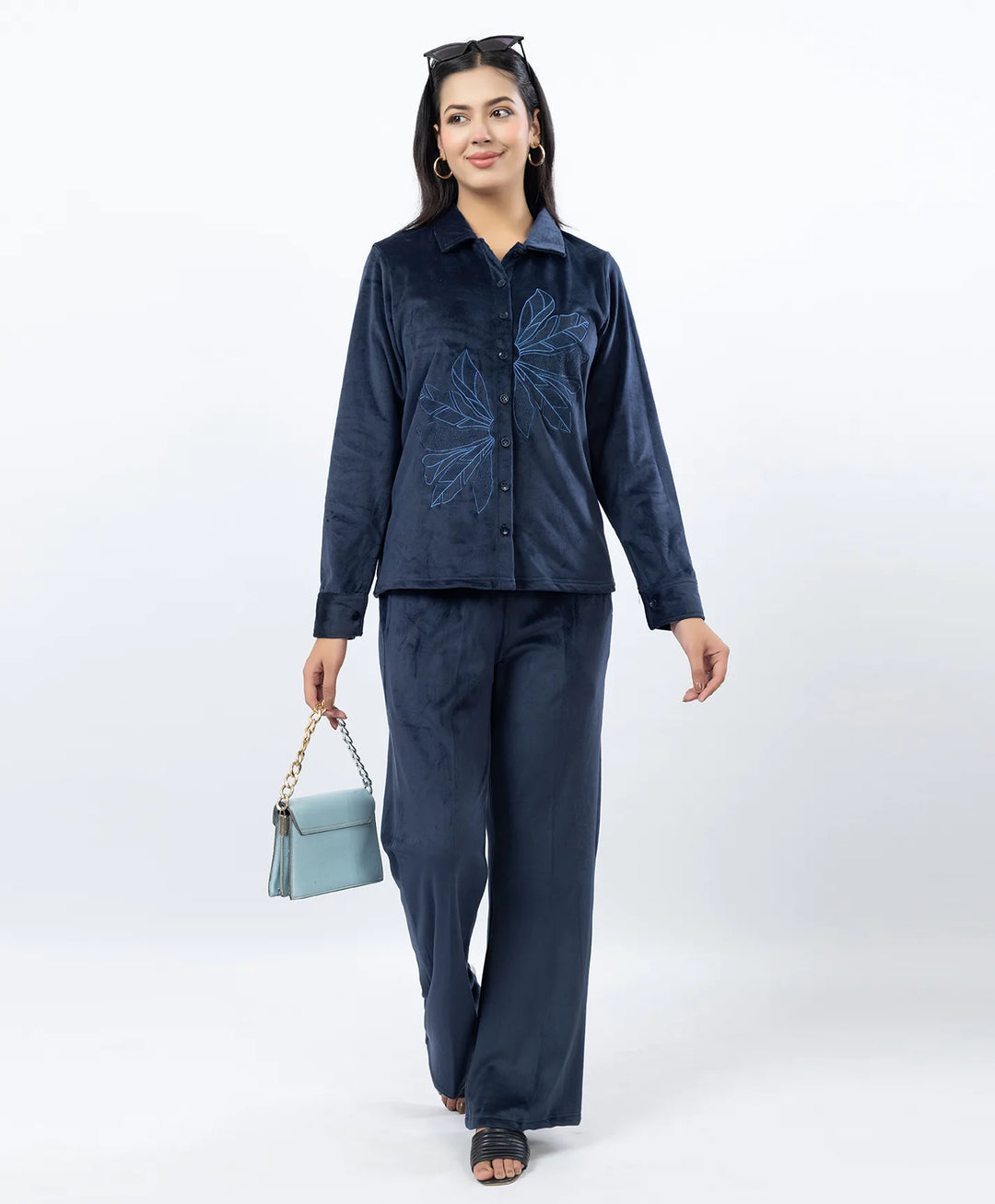 Premium Full Sleeve Casual Collar Button-Down Top and Straight Lower Co-ord Set