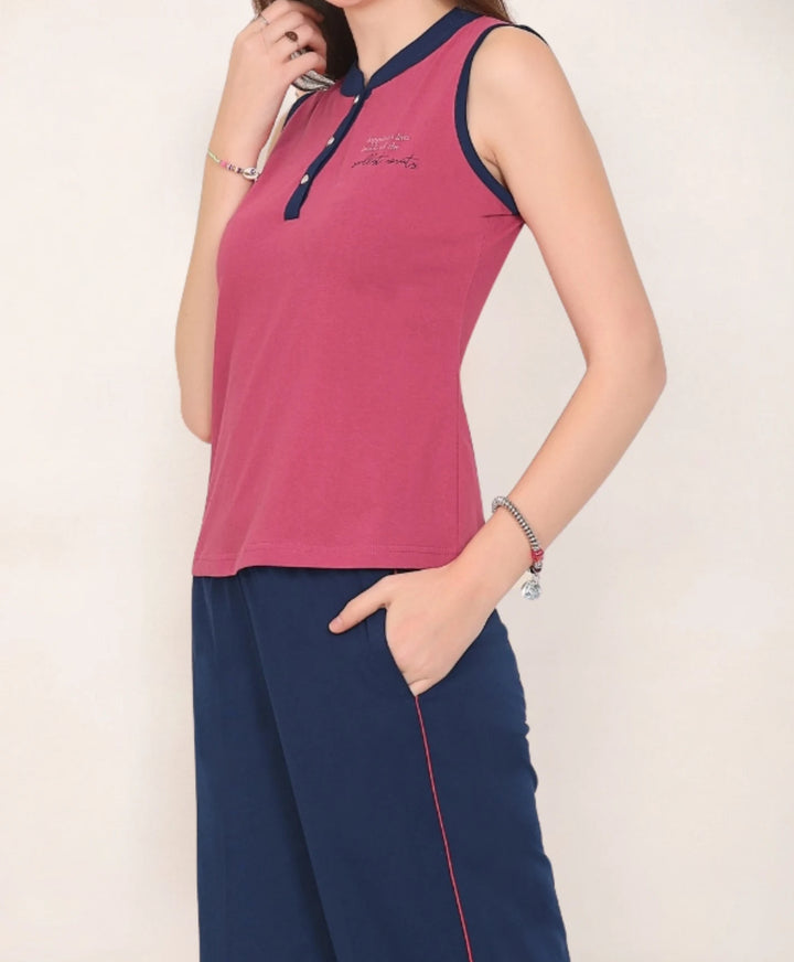 Relaxed Fit Sleeveless Capri Set