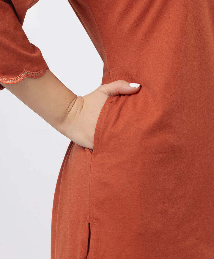 Straight-Cut Embroidered Kurta with Pants