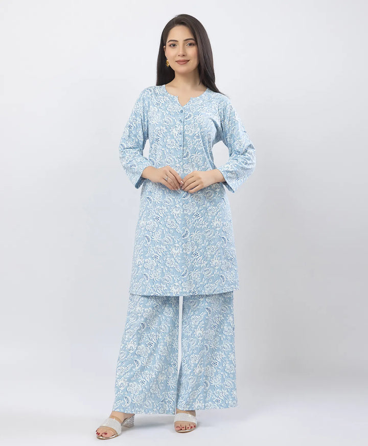 Elegant Printed Kurta & Plazzo Ensemble