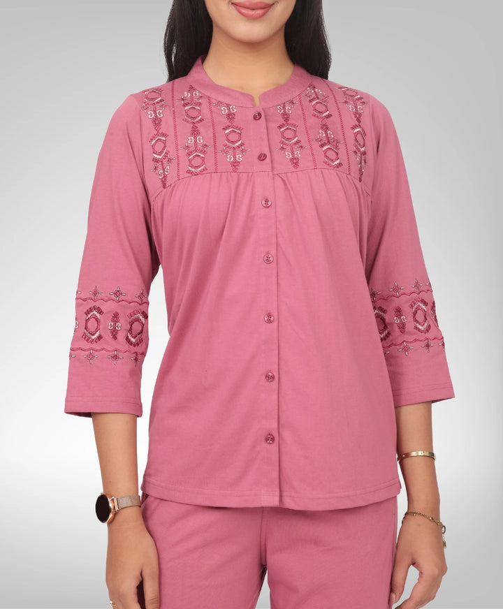 Stylish Embroidered Casual Co-Ord Set