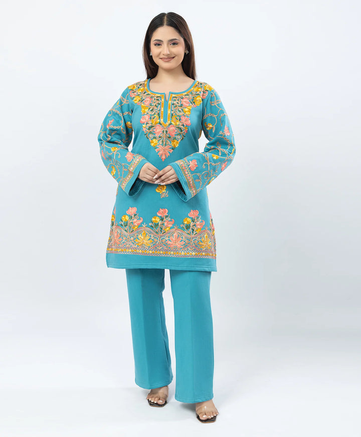 Straight Kurta Set with Kashmiri Embroidery.