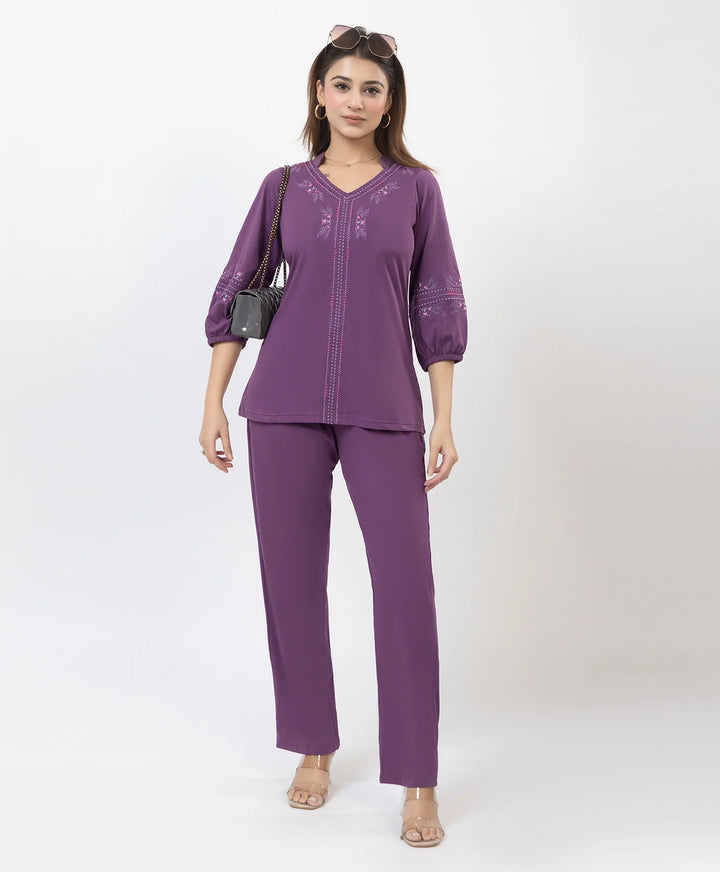 Modern Embroidered Relaxed Co-Ord Set