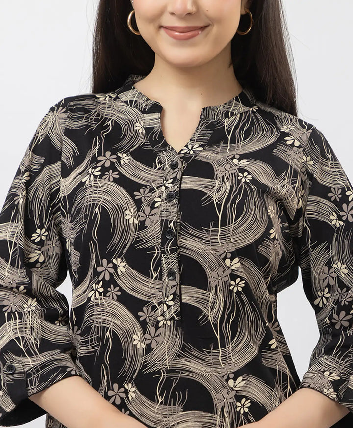 Elegant Printed Straight Fit Long Kurti