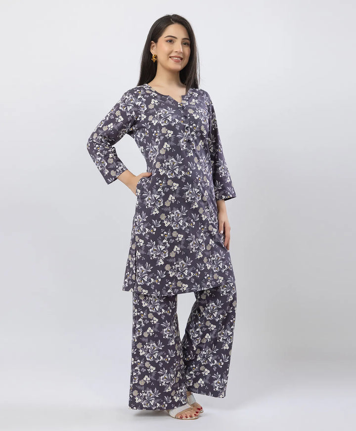 Elegant Printed Kurta & Plazzo Ensemble