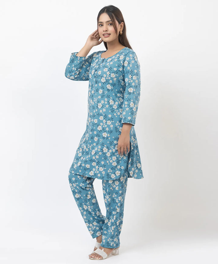 Round Neck All Over Floral Print Kurta Pant Set