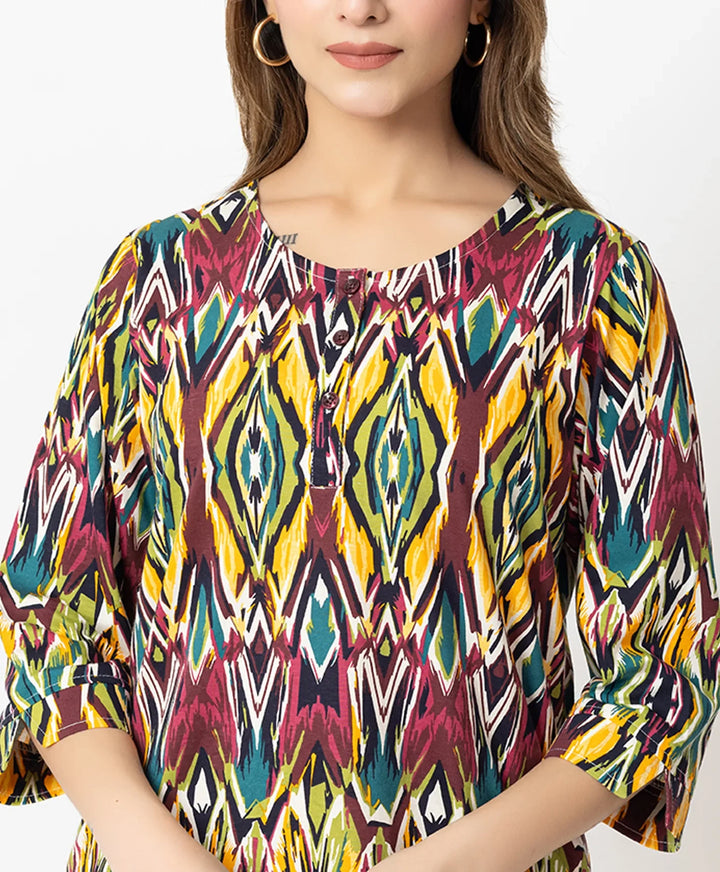 Regular Fit geometric print Co-Ord Set