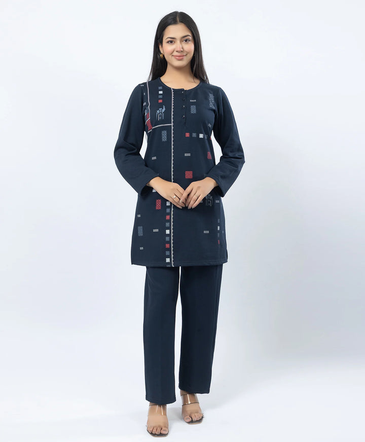 Full Sleeve Open Placket Kurta with Straight Fit Pants