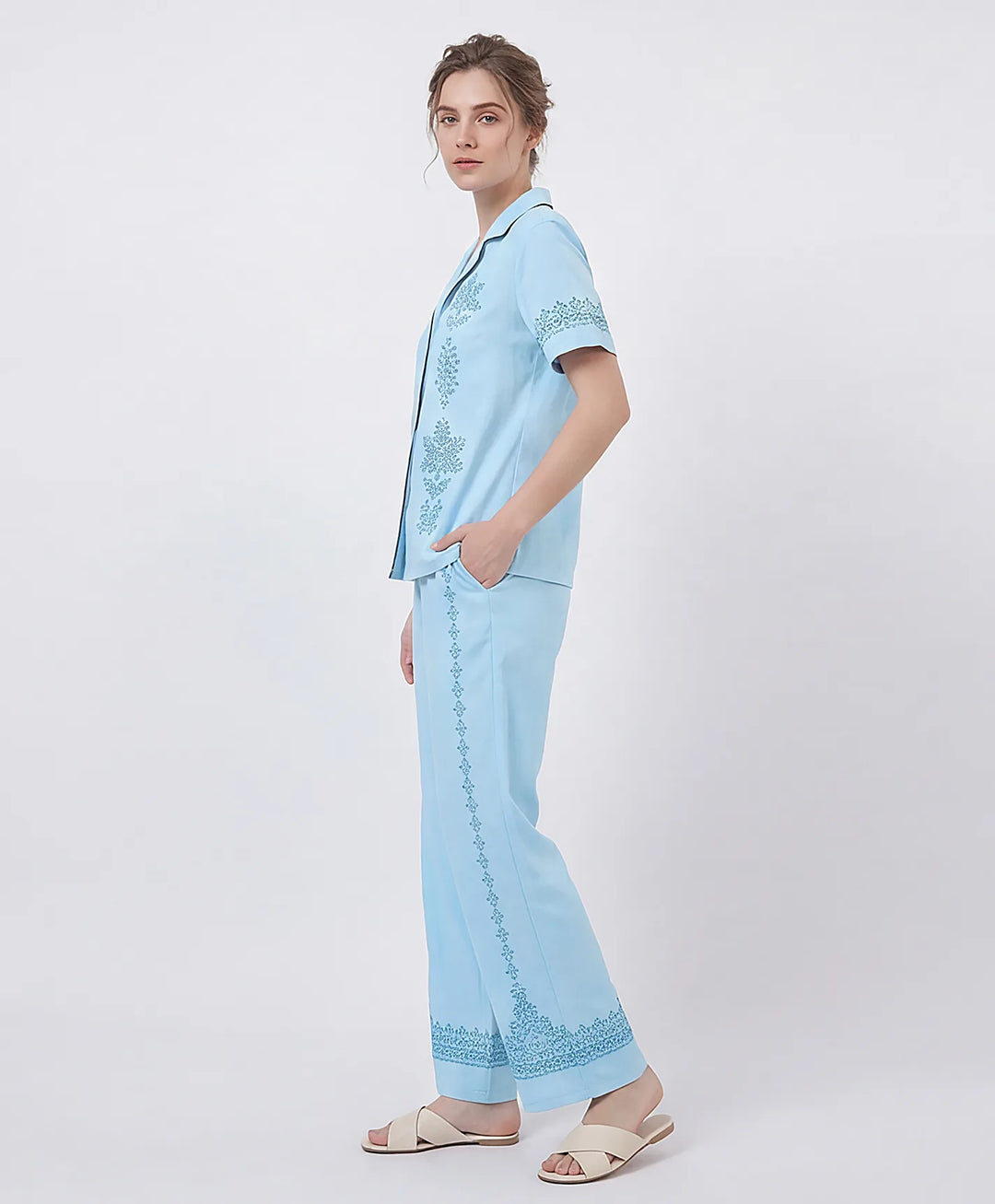 Soft Touch Front Open Night Suit