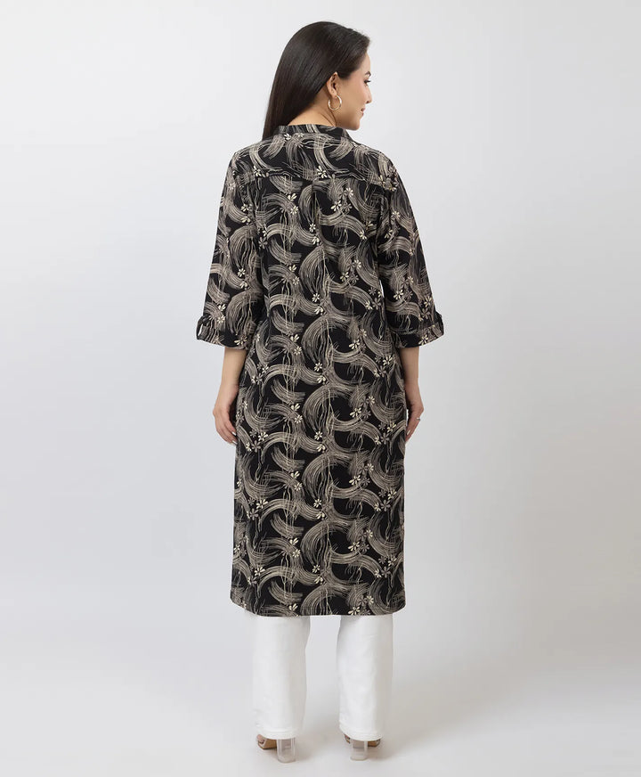 Elegant Printed Straight Fit Long Kurti
