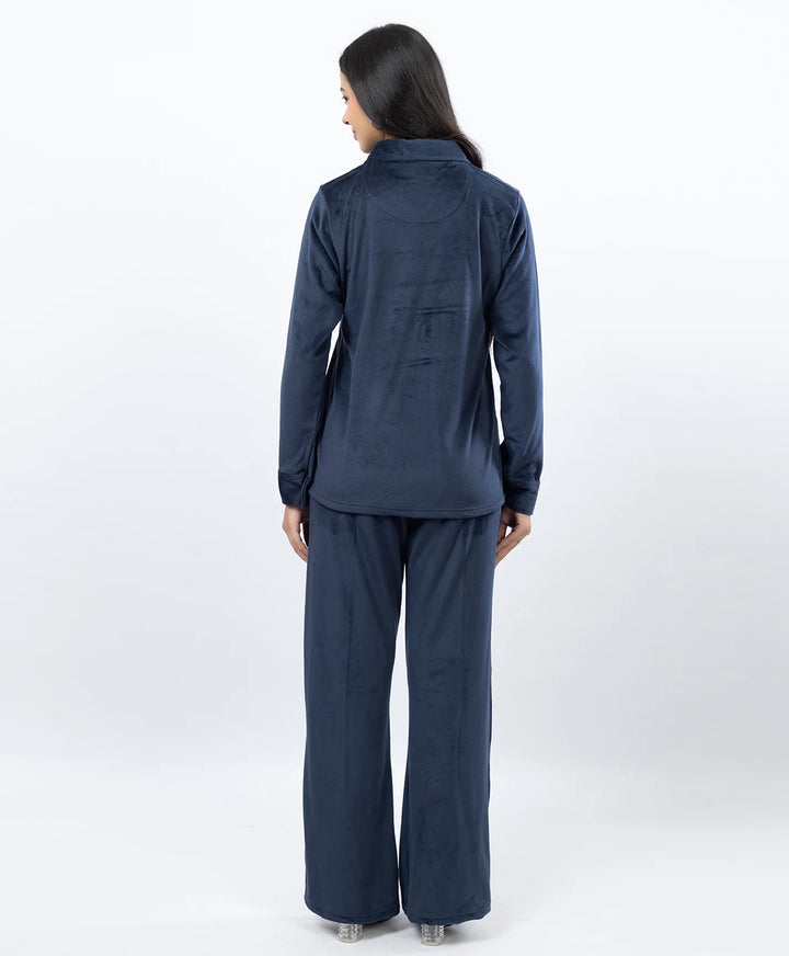 Premium Full Sleeve Casual Collar Button-Down Top and Straight Lower Co-ord Set