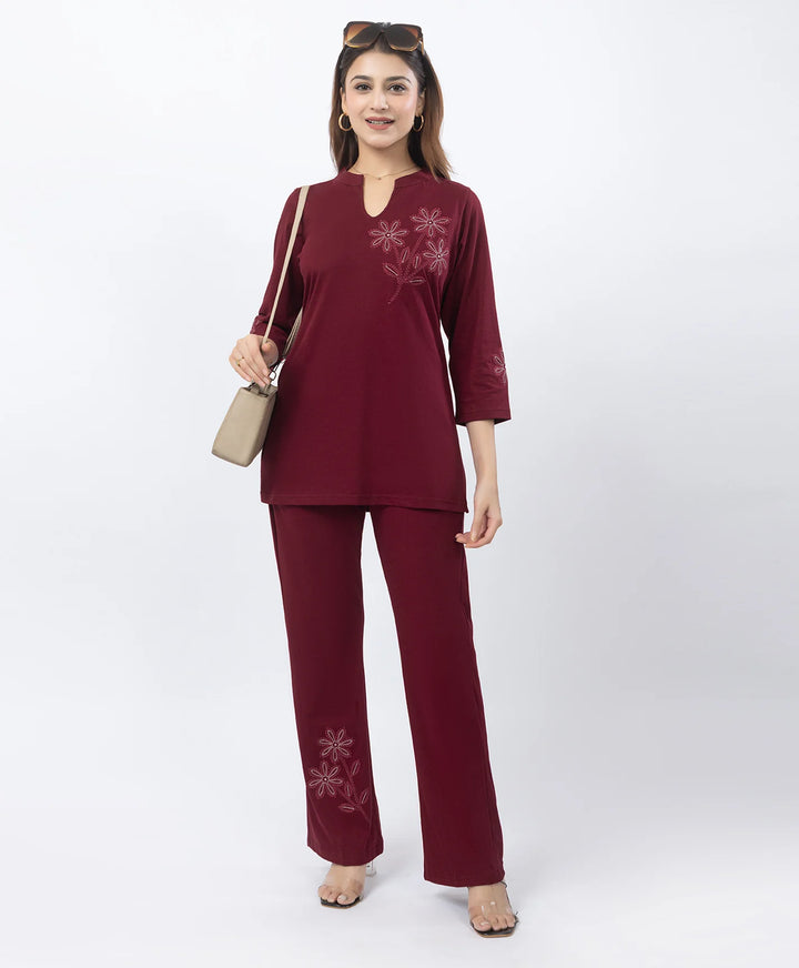 Pure Comfort Embroidered Co-Ord Set