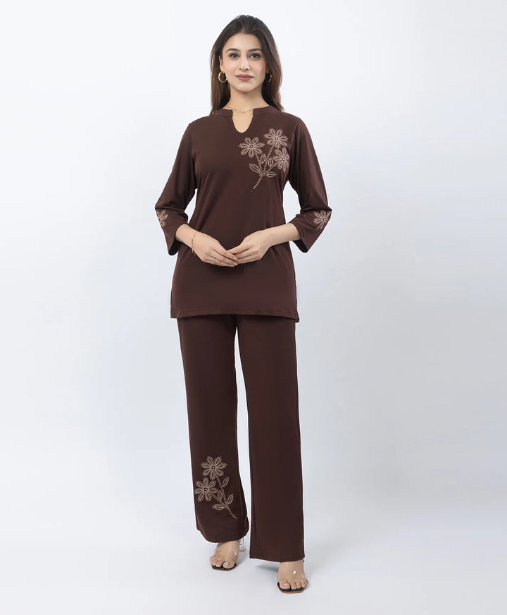 Pure Comfort Embroidered Co-Ord Set