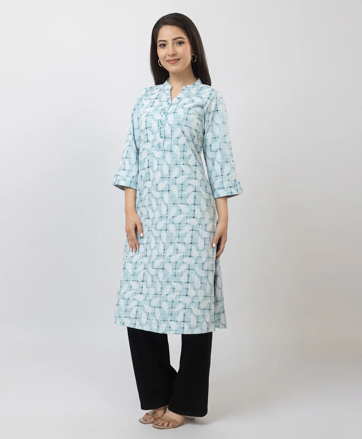 Elegant Printed Straight Fit Long Kurti