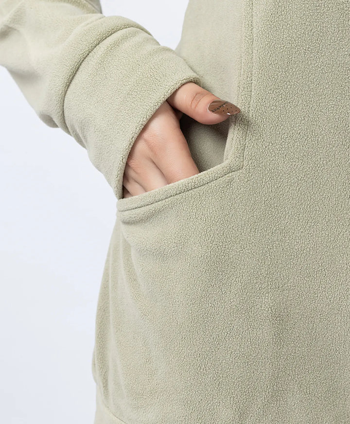 Round Neck Embroidered Tracksuit with Front Pocket