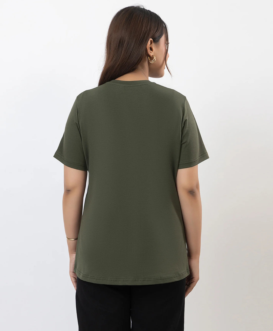 Premium Graphic Print Round Neck Short Sleeve Top