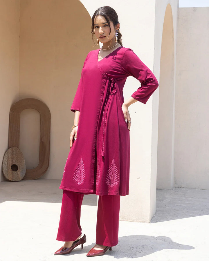 Angrakha Long Kurta Set