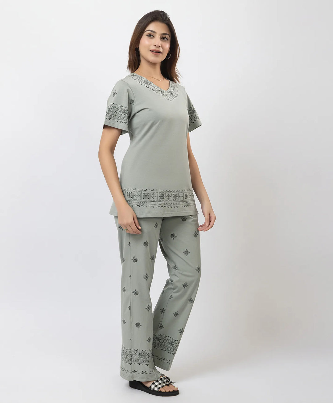 Relaxed Fit Printed Night Suit