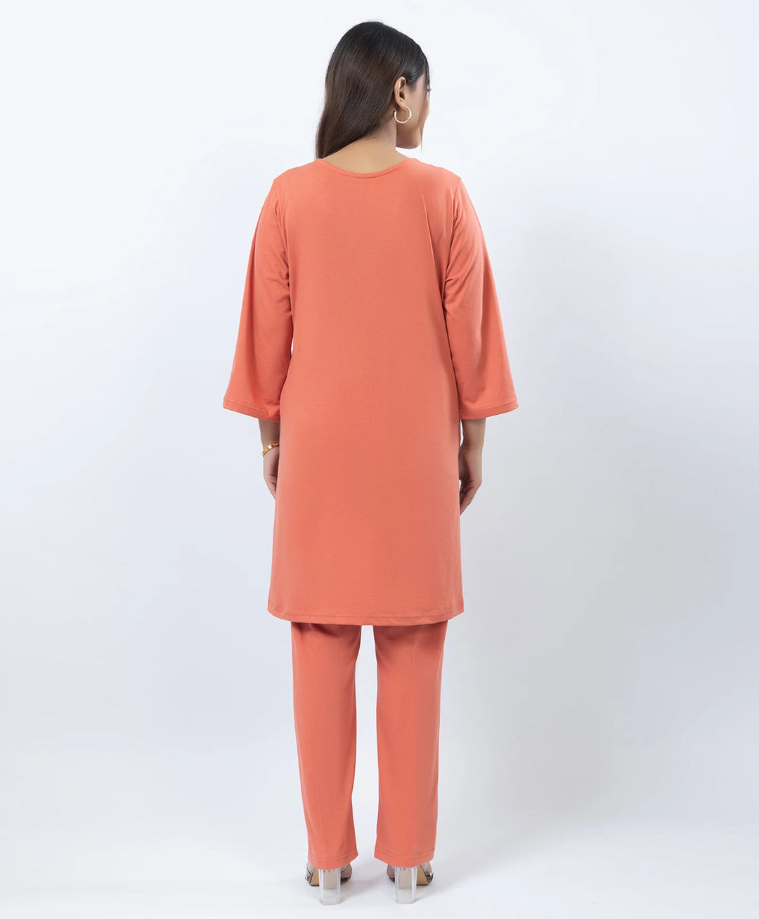 Premium Round Neck Border Printed Kurta Set with Straight-Fit Pants