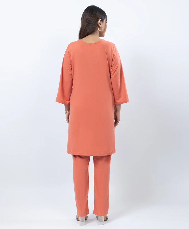 Premium Round Neck Border Printed Kurta Set with Straight-Fit Pants