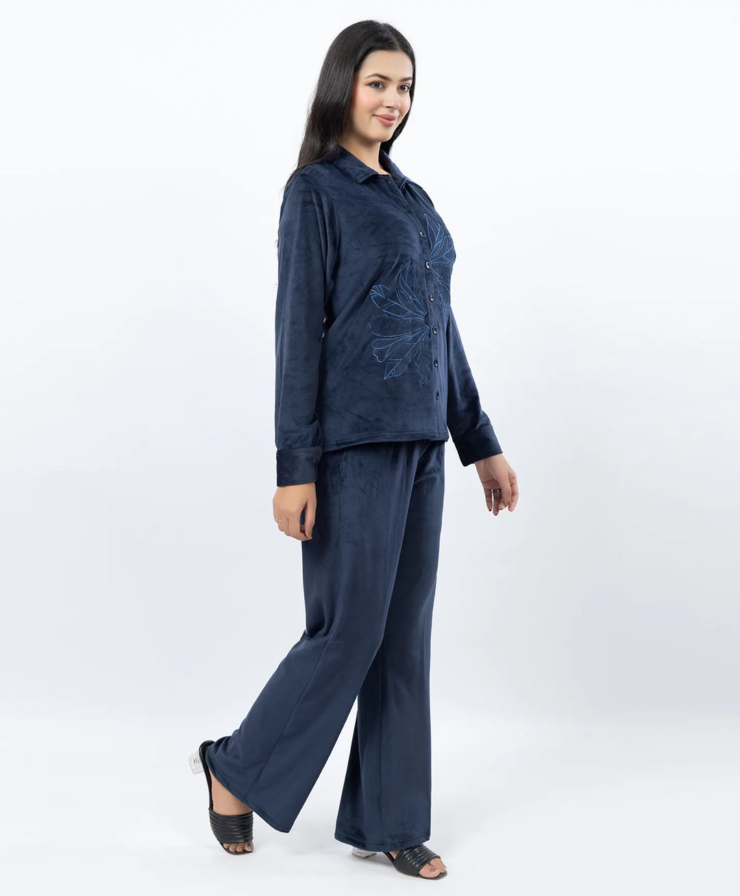 Premium Full Sleeve Casual Collar Button-Down Top and Straight Lower Co-ord Set