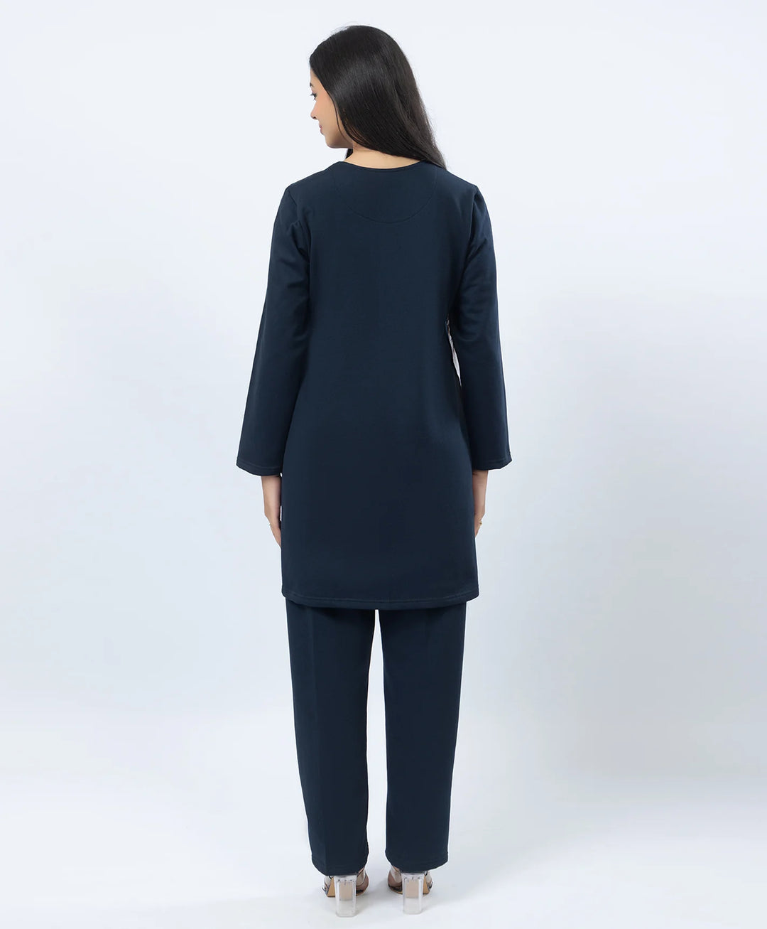 Full Sleeve Open Placket Kurta with Straight Fit Pants