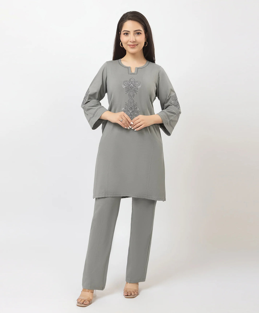 Premium Embroidered Straight-Fit Kurta Set