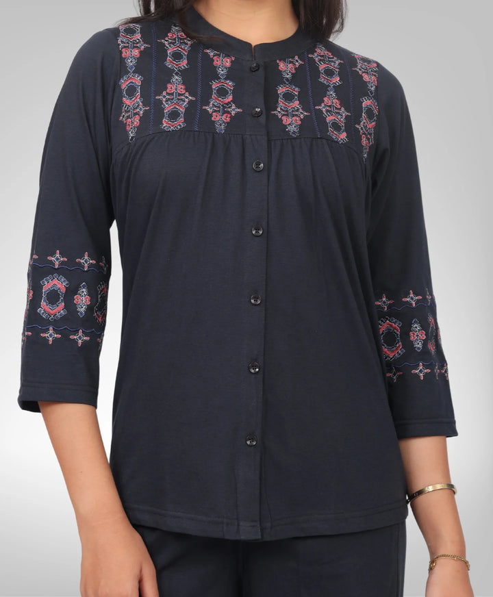 Stylish Embroidered Casual Co-Ord Set
