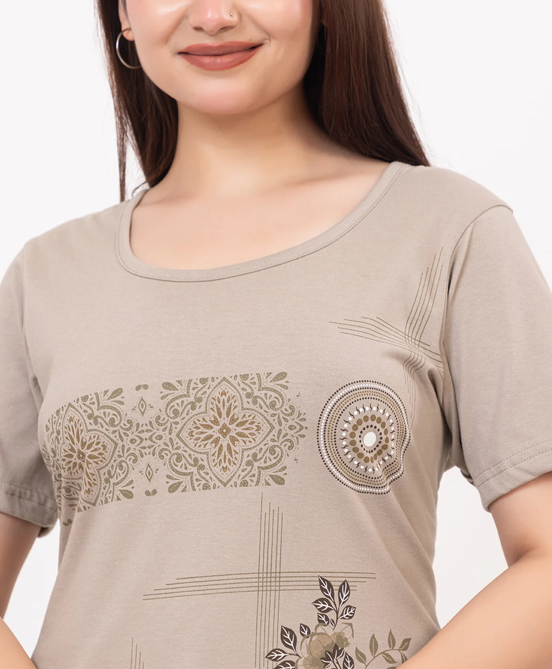 Casual Grace Printed Long Top