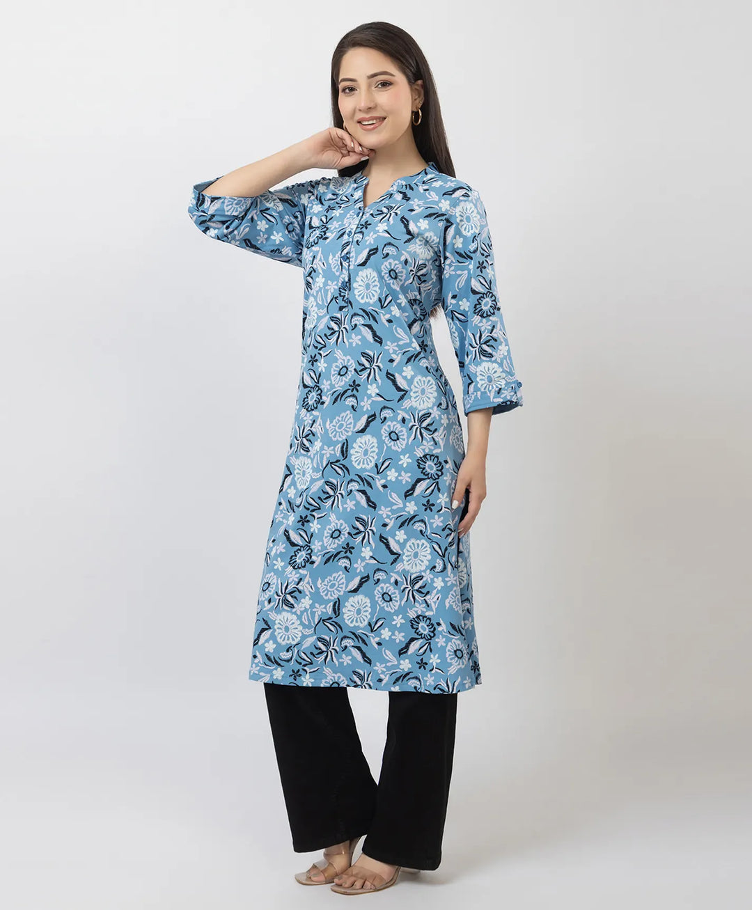 Elegant Printed Straight Fit Long Kurti