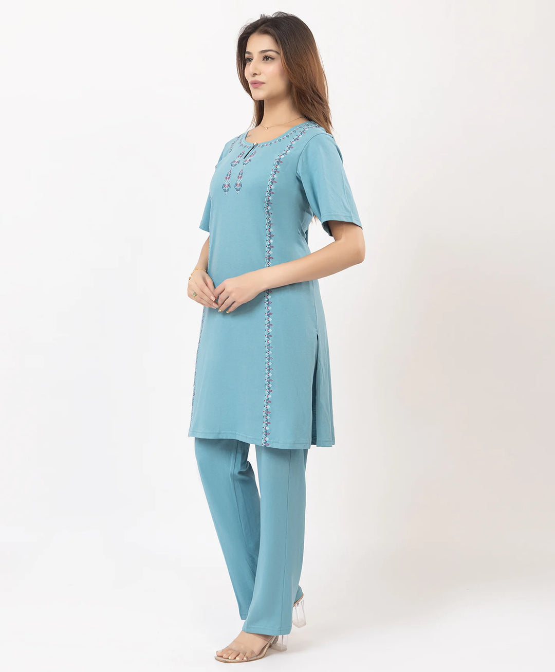 Classic Embroidered Kurta with Pants