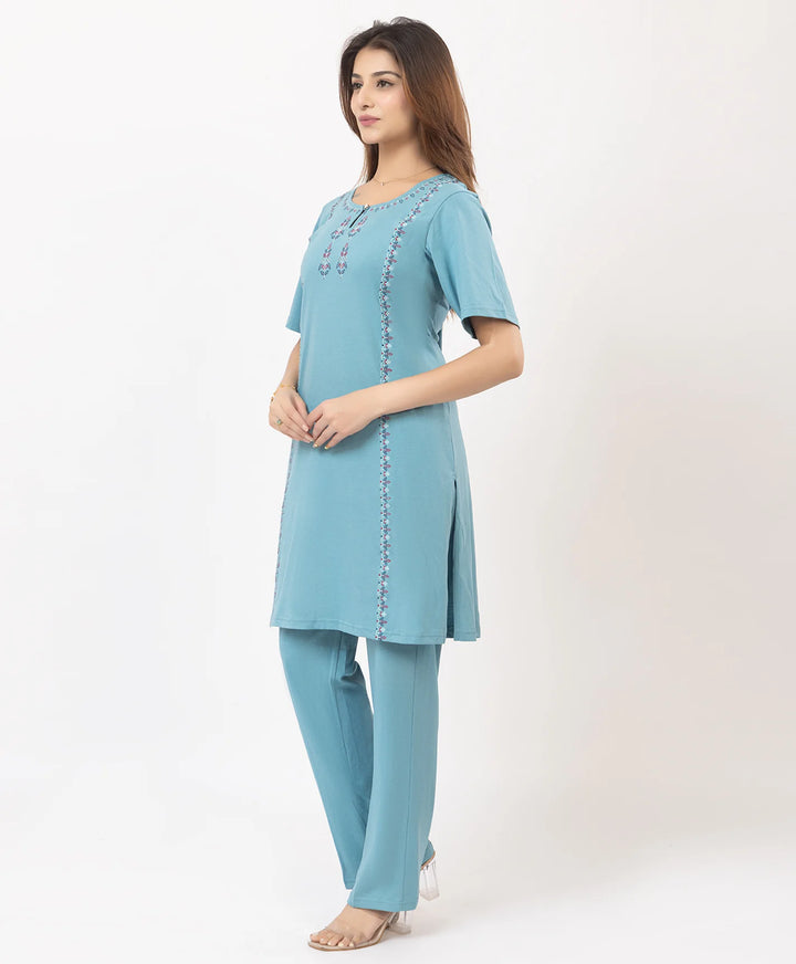 Classic Embroidered Kurta with Pants