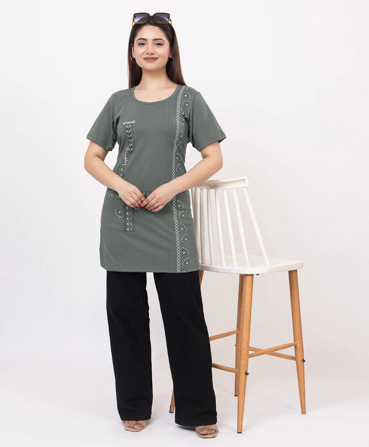 Casual Grace Printed Long Top