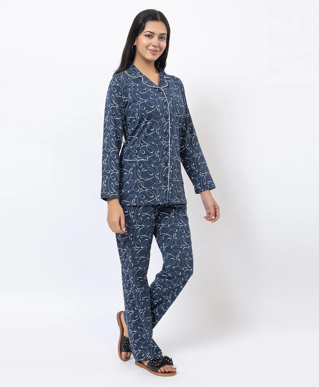 Premium Notched Collar Night Suit
