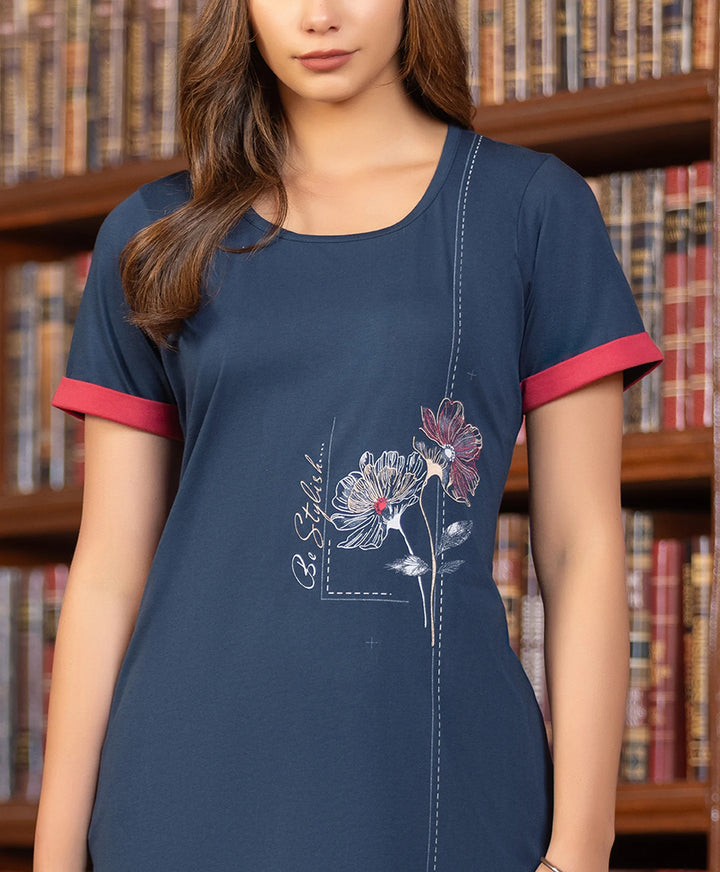 Floral Print Night Suit Set