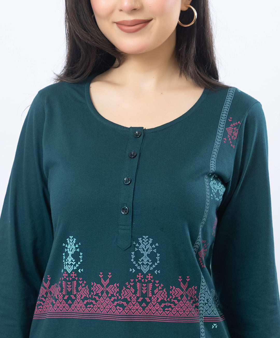 Contemporary Printed Kurta Set with Straight Pants