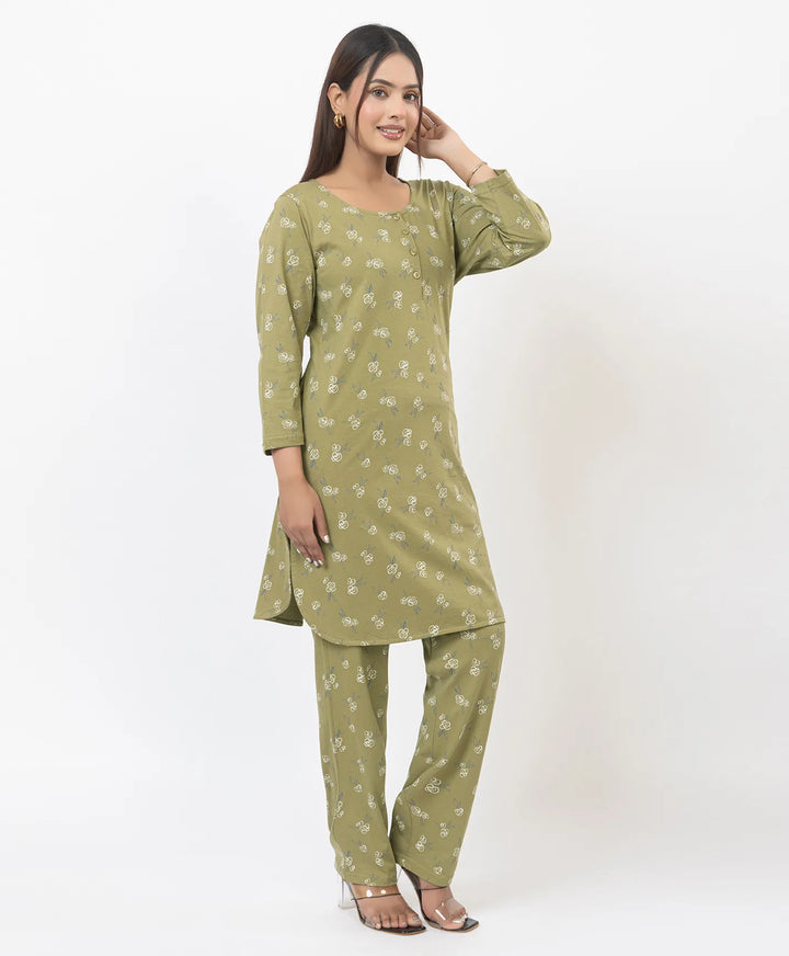 Round Neck All Over Floral Print Kurta Pant Set